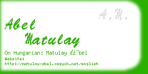abel matulay business card